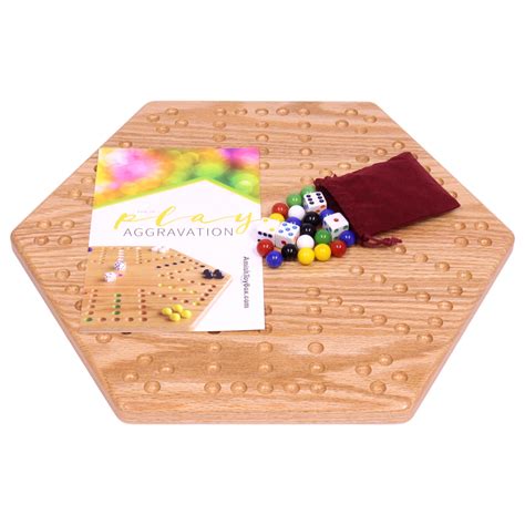 Solid Oak 16 Wide Aggravation Game Board Unpainted Holes Double