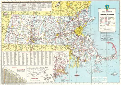 Massachusetts 1969 State Highway Map Reprint Old Maps