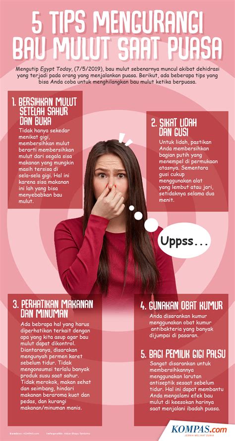 Infografik 5 Tips Mengurangi Bau Mulut Saat Puasa