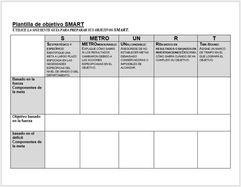 Descargar Plantilla Objetivos Smart Gratis Recursodigital Net