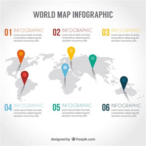World Map Infographic Vector Free Download
