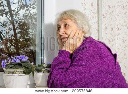 Old Lonely Woman Image Photo Free Trial Bigstock
