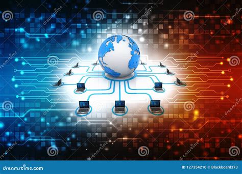 Computer Network Internet Communication In Technology Background 3d