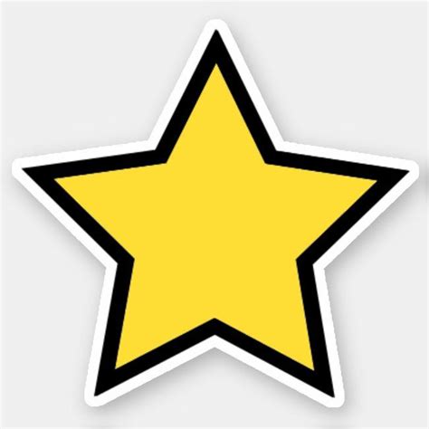 Black Bordered Yellow Star Graphic Sticker Zazzle Stars Star
