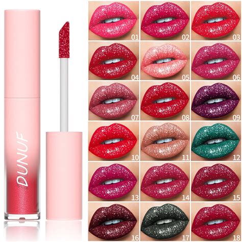 Longday 1pcs Shiny Diamond Shimmer Glitter Lip Gloss Matte Pearl Liquid