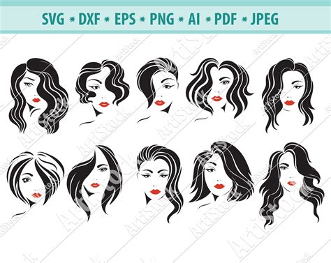 Womans Face Svg Bundle Woman Svg File Girl Svg Etsy