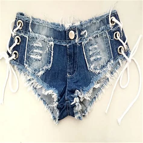 The Club Installed Low Cut Jeans Shorts Female Sexy Slim Hole Edge Band Summer Mooning