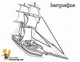 Coloring Ship Ships Pages Tall Sky Barquentine Paper Sailing Yescoloring Boats Colouring Boys sketch template