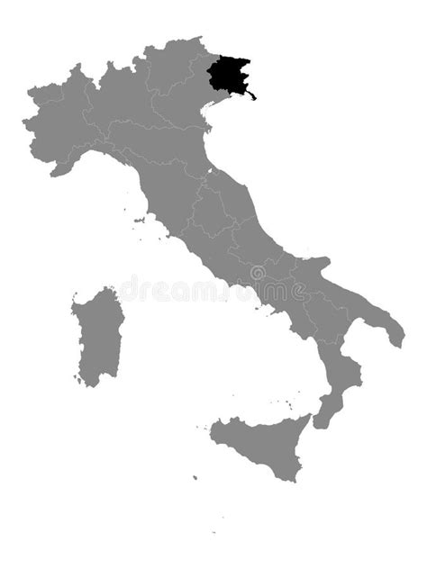 Location Map Of Friuli Venezia Giulia Region Stock Vector