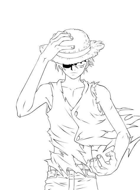 Luffy By Minatosama207 One Piece Drawing Sketches Coloring Books