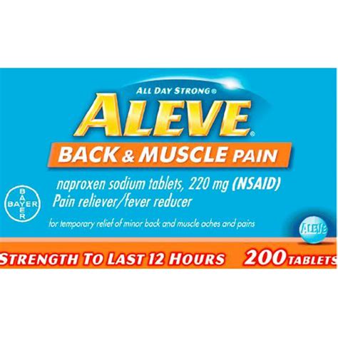 Aleve Back And Muscle Pain Tablets 200 Ct Pain Relievers Beauty