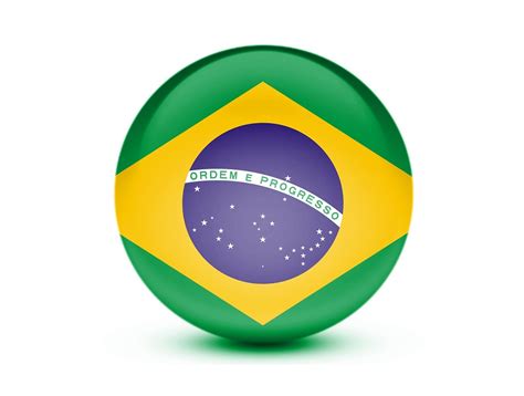 I romben er der en blå cirkel med hvide stjerner i fem forskellige størrelser samt et hvidt bånd, der løber gennem cirklen med blå streger. Flag Brazil 3D · Free image on Pixabay