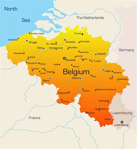Belgium Map With Cities Belgium Free Map Free Blank Map Free Outline