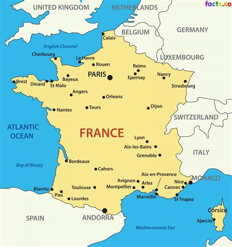 Frankrijk Landkaart Kaart Van Frankrijk Land West Europa Europa