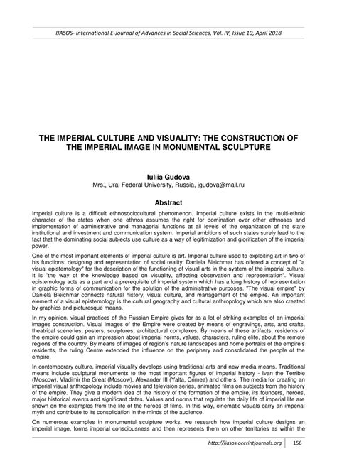 Pdf The Imperial Culture And Visuality The Construction Of The