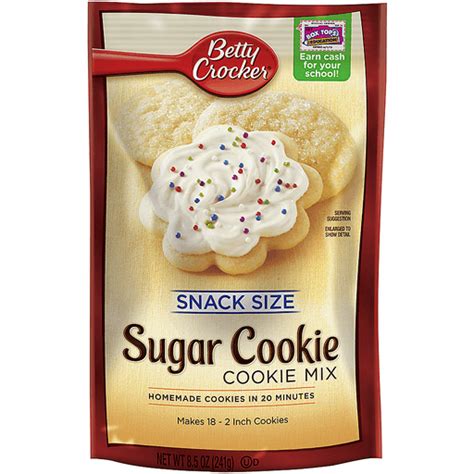 Betty Crocker Snack Size Sugar Cookie Mix 85 Oz Pouch Brownie Mix