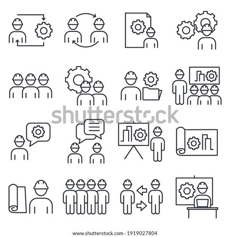 Set Of Engineering People Icon People Teamwork Engineering Pack Symbol