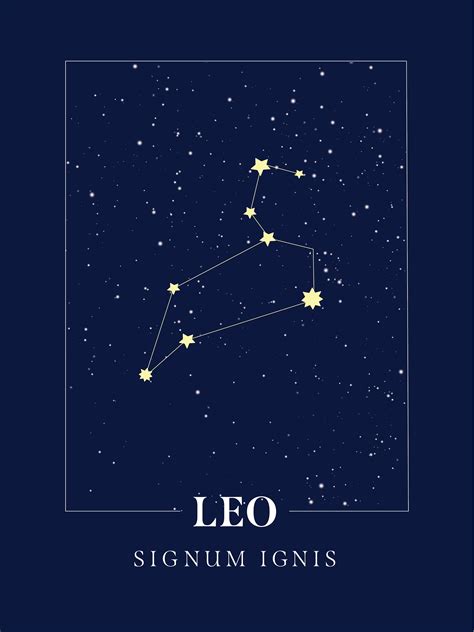Leo Constellation Zodiac Art Print Astrological Sign Wall Etsy