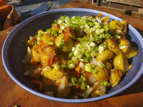 Katie lee makes a roux, adds some milk, tosses a little dijon mustard in there, seasons. Sunny's Easy Bacon, Peppers and Cheese Home Fries Recipe ...