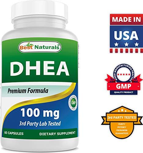 best naturals dhea 100mg supplement 60 capsules supports balanced hormone levels for men