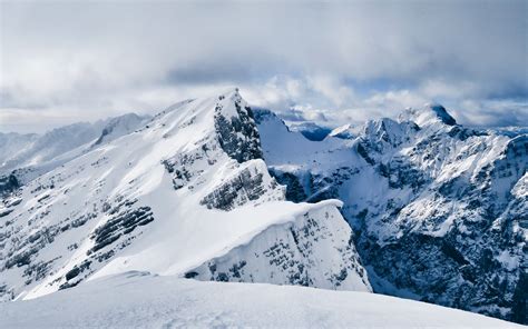 Download Wallpaper 3840x2400 Mountains Snow Peak Winter Landscape