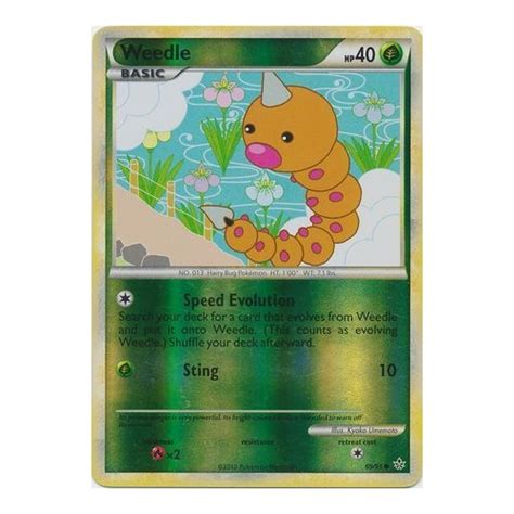 Weedle 6995 Hs Unleashed Reverse Holo Common Trainer Pokemon Card Near