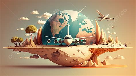 Travel Earth Background Earth Aircraft Trees Background Image And