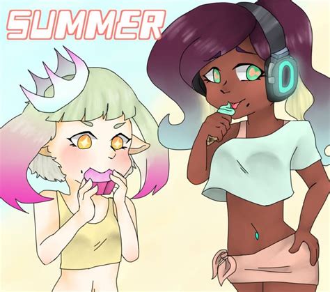 Off The Hook Summer Pearl And Marina By Eiddenart2 Pearl And Marina Splatoon Marina