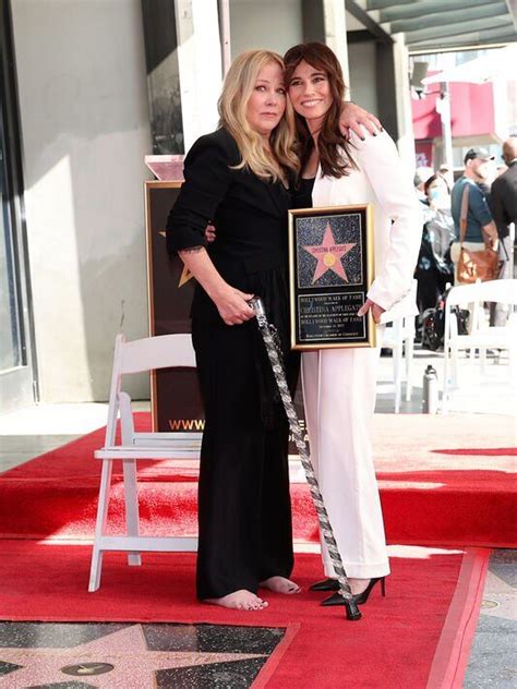 Christina Applegate 50 Clutches Cane As She Receives Hollywood Star