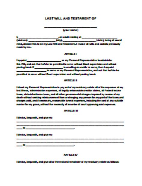 The last will and testament is a legal form that lets you officially choose a representative who will become responsible for your property. Free Printable Last Will And Testament Blank Forms Florida