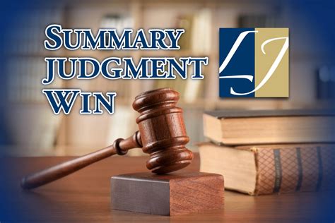 Summary Judgment 2 Lewis Johs Avallone Aviles Llp