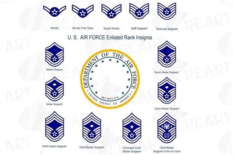 Us Air Force Enlisted Rank Insignia Collection Us Af Vector Air Force Air Force Ribbons