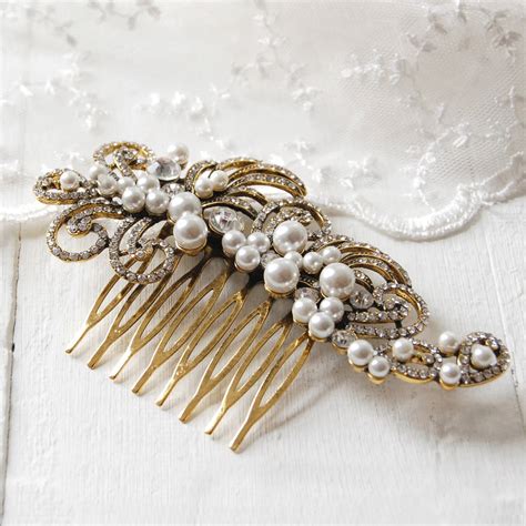 Pearl Filigree Wedding Hair Comb By Carriage Trade