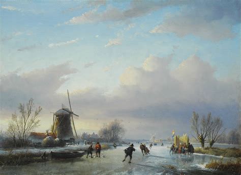 Jan Jacob Spohler Gemälde Zuvor Zum Verkauf Dutch Winter Landscape