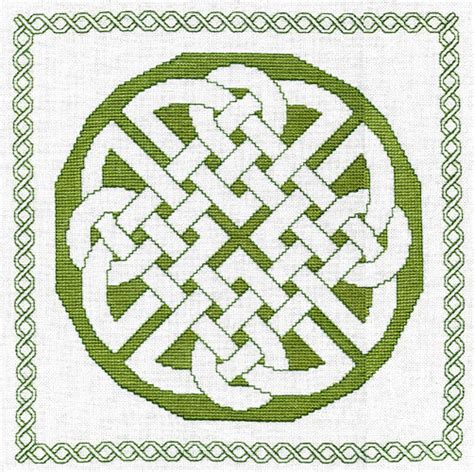 Sample of the free celtic knot inspired knotty entanglements cross stitch patterns. Assisi Celtic Knot - cross stitch kit by Anne Peden