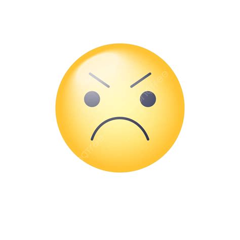 Annoyed Cute Cartoon Vector Emoticon Depicting An Angry Smiley Face