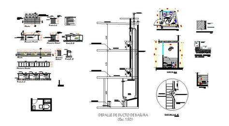 Sanitary Installation Details With Duct And Hydraulic System Dwg File