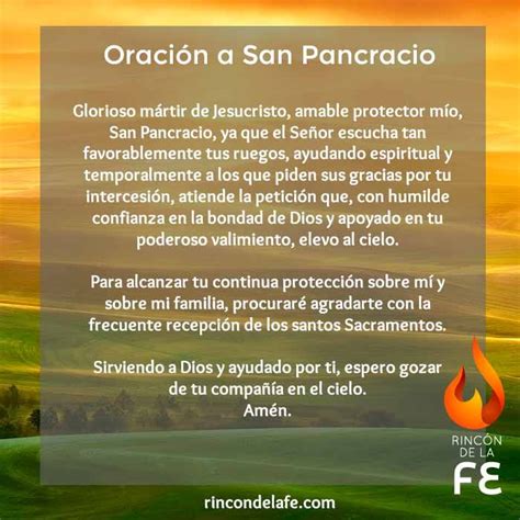 Oración A San Pancracio Para Conseguir Trabajo Oraciones Catholic