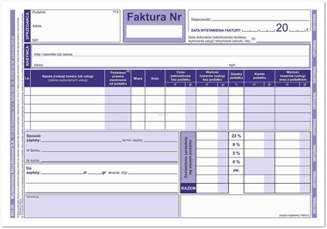 Faktura Vat A5 (5 pozycji) oryginał + 2 kopie - Wydawnictwa Akcydensowe SA