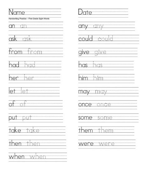 Writing Activity For 1st Grade