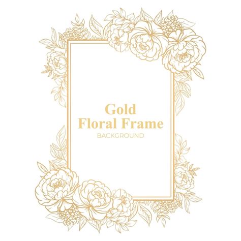 Premium Vector Luxury Gold Floral Frame Outline Decoration
