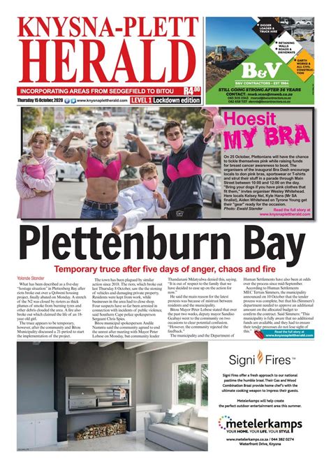 knysna plett herald october 15 2020 newspaper