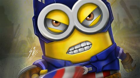 Minion As Captain America 4k Wallpaperhd Superheroes Wallpapers4k