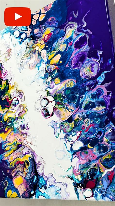 Fluid Art Technique With Beautiful Cells And Split Color Design