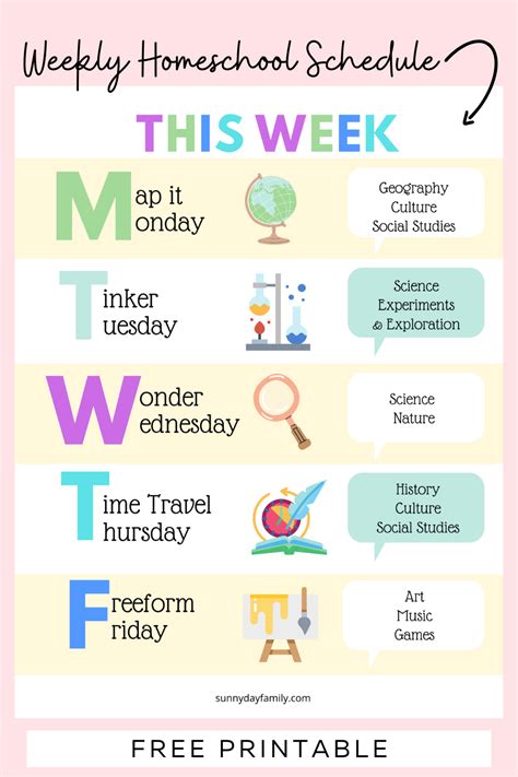 Staying organized is an absolute must when you're a teacher. Create a Weekly Homeschool Schedule with a FREE Printable ...