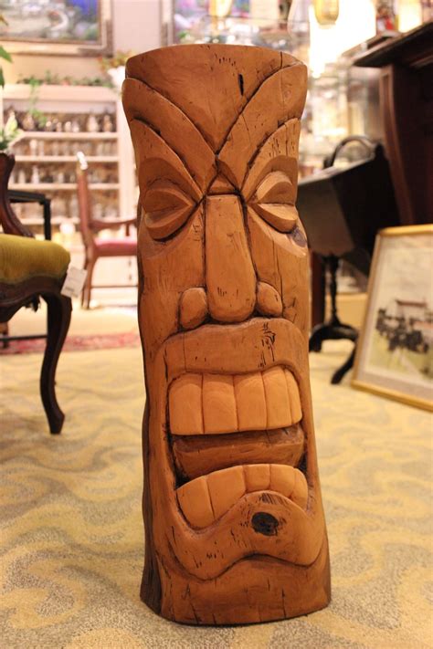 Hand Carved Tiki Head Tiki Statues Tiki Art Tiki Head