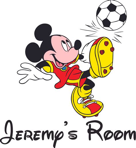 Mickey Mouse Playing Soccer Decal Childrens Wall Decal ...