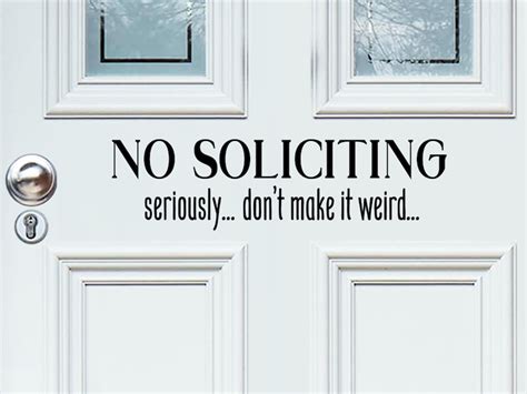 No Soliciting Seriously Dont Make It Weird Front Door Etsy