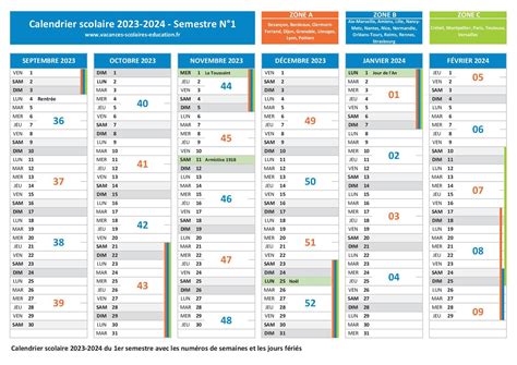 Numéro De Semaine 2023 2024 Liste Dates Calendrier