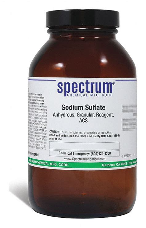 7757 82 6 142 04 Sodium Sulfate Anhydrous Granular Reagent Acs 6nnz8 S1450 500gm Grainger